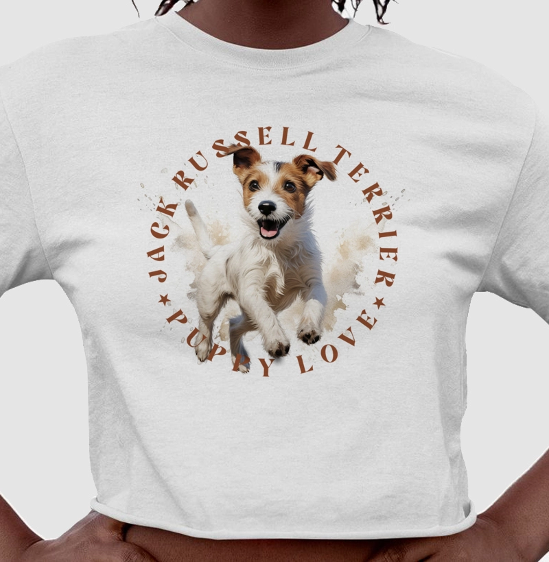 Camiseta Cropped Jack Russell Puppy Love