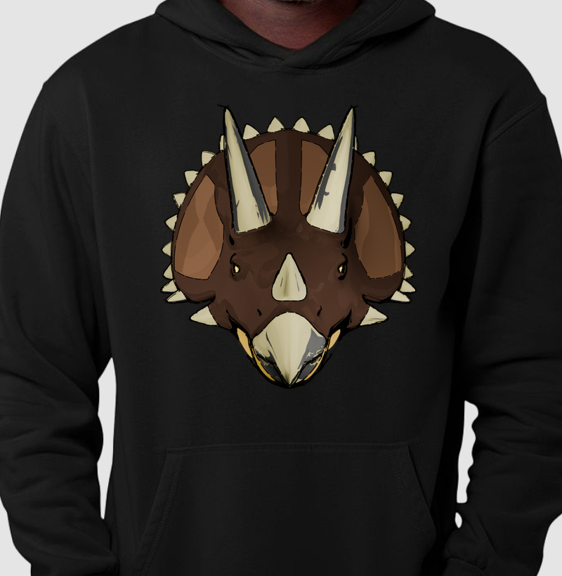 Blusa Dinossauro Moletom Triceratops Cabeçada Algodão Premium