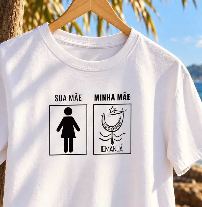 MINHA MÃE IEMANJÁ - Camiseta Algodão Peruano
