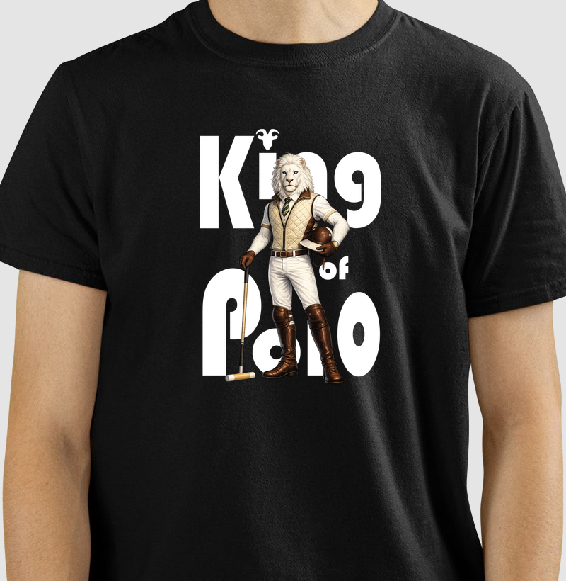Camiseta King of Polo - Leão Branco