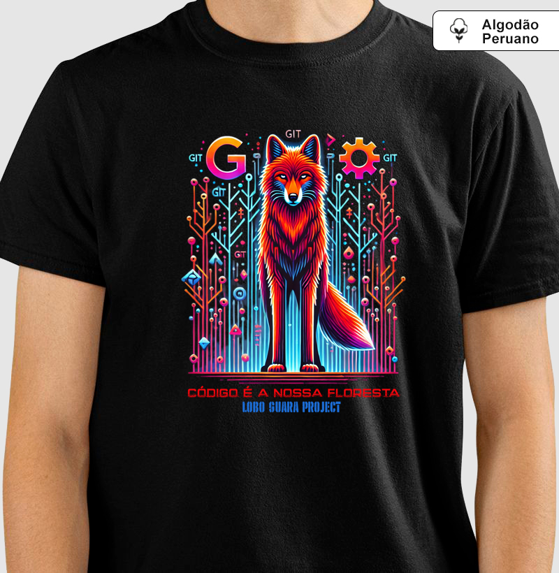 Camiseta Algodão Peruano - Lobo Guará Project: Código é a nossa floresta