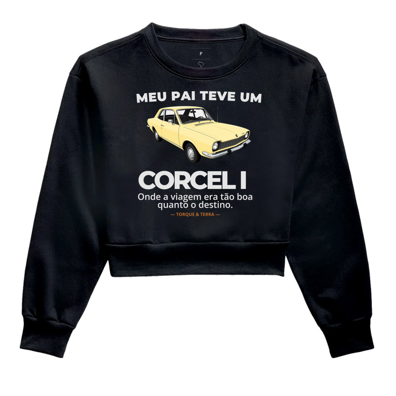 Meu pai teve um  - CORCEL I - amarelo - Cropped Moletom