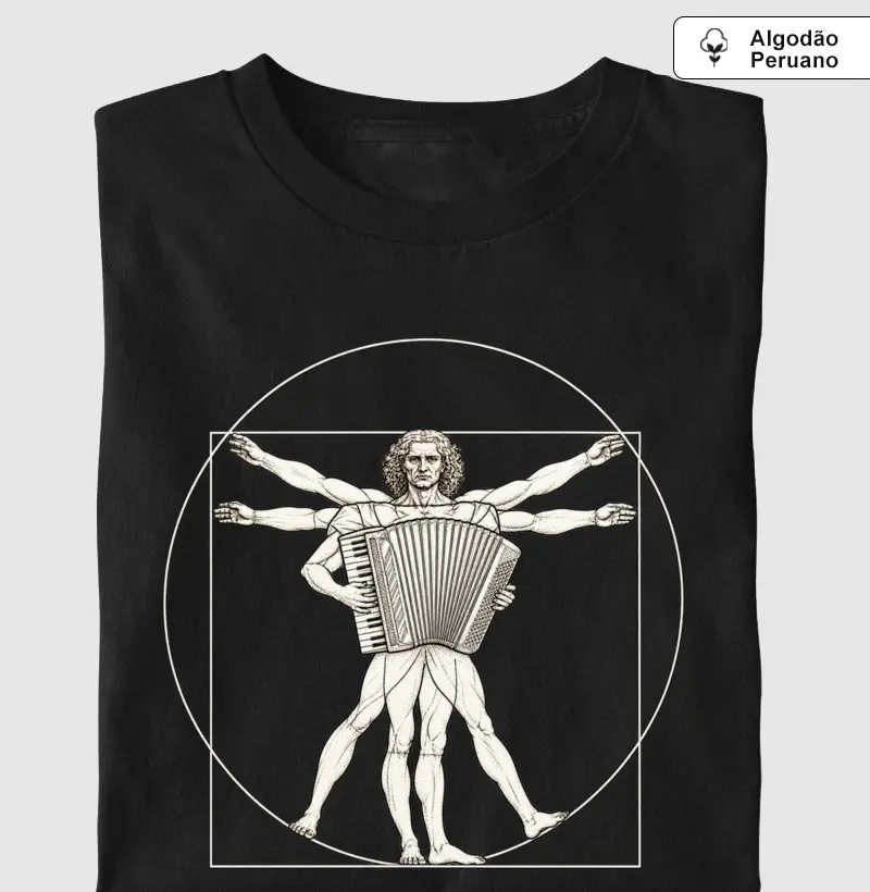 Sanfoneiro Vitruviano - Camiseta Algodão Peruano