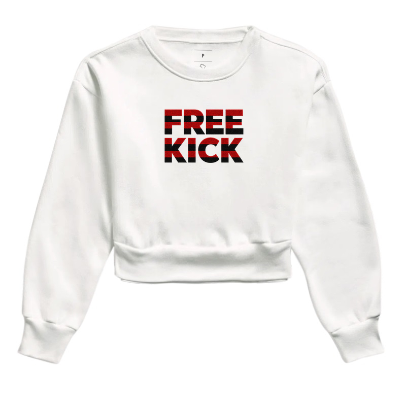 MOLETOM CROPPED FREE KICK RUBRO NEGRO RJ