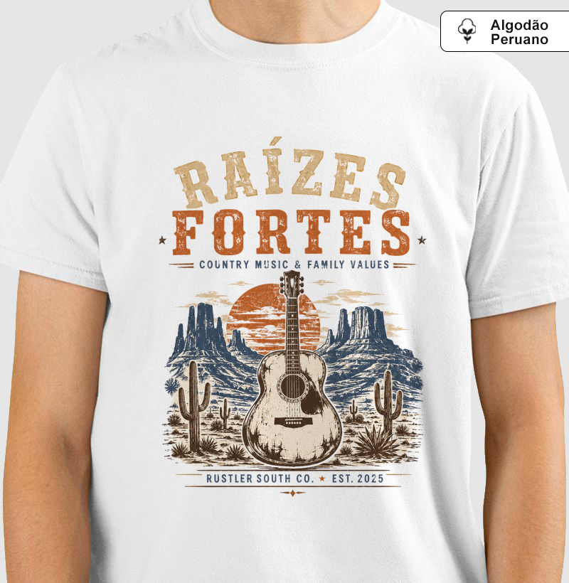 Camiseta Country Masculina Raízes Fortes Rustler South Co.