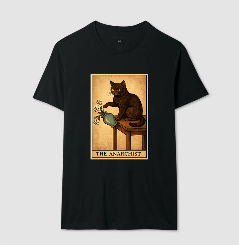 Camiseta Gatinho Carta Tarot O Anarquista
