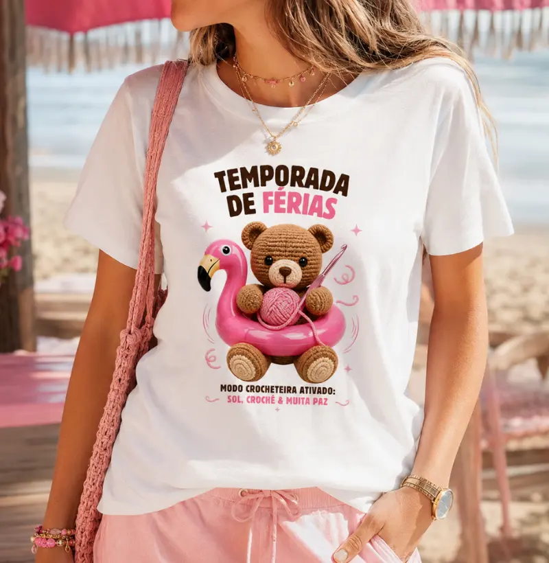 Temporada de Férias Urso Amigurumi