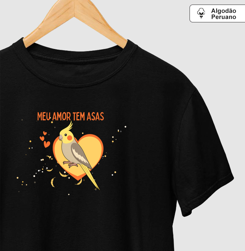 Camiseta Algodão Peruano Calopsita Amor de Asas