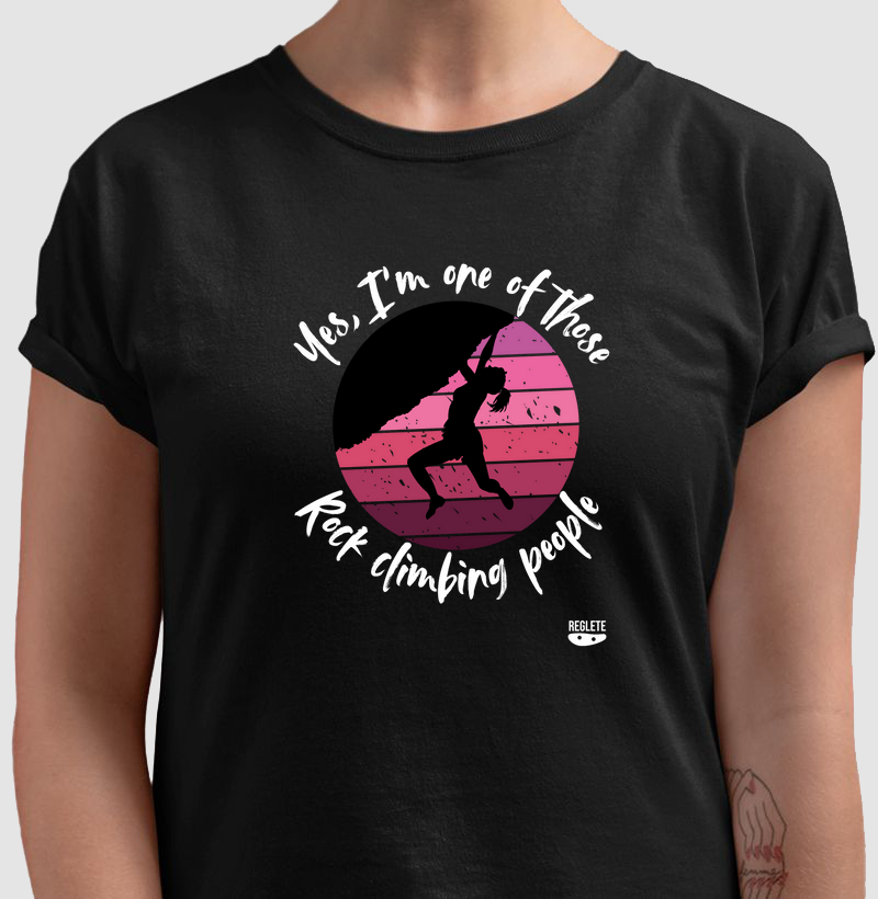 Yes, I'm one of those rock climbing people (escaladora)