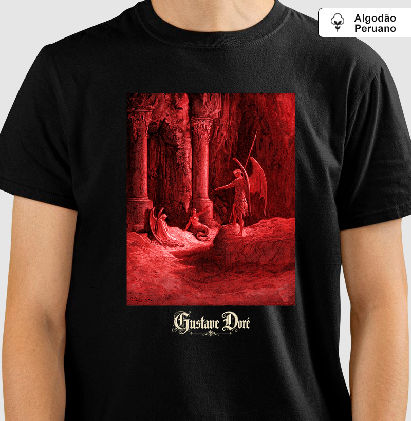 Camiseta 100% Algodão Tanguis Peruano Paraíso Perdido Gustave Doré 