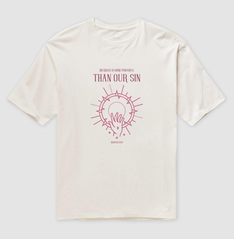 Camiseta Cristã Oversized Romanos 6:14