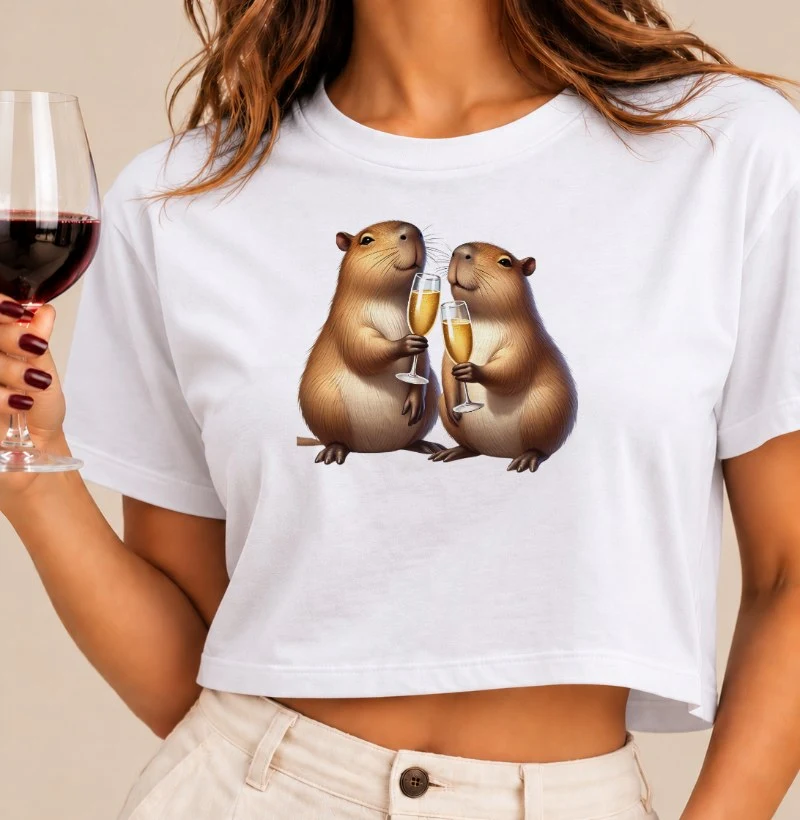 Camiseta Cropped Brinde Capivara