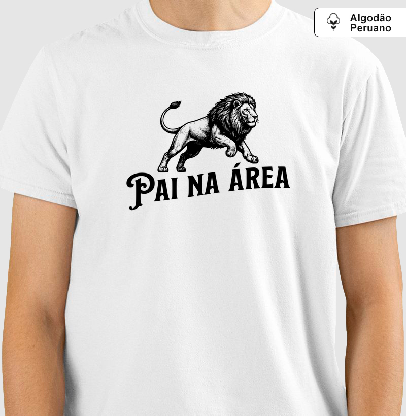 Camiseta Pai na área - ilustração preta - Algodão Peruano