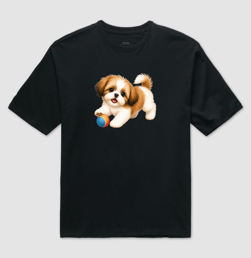 Shih Tzu - Desenho Animado - Camiseta Oversized