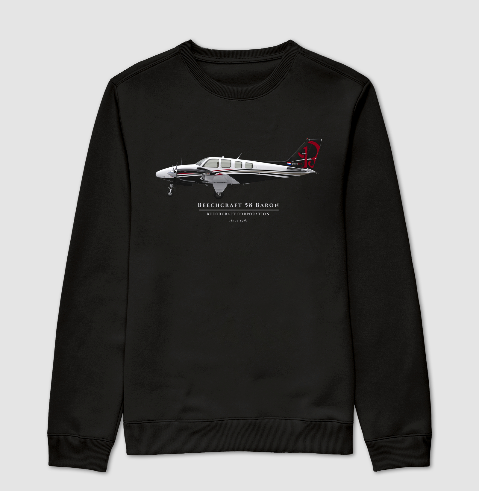 Beechcraft Baron 58 - Profile - Suéter Moletom
