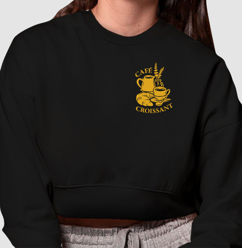 Cropped Moletom Café Paris Pocket