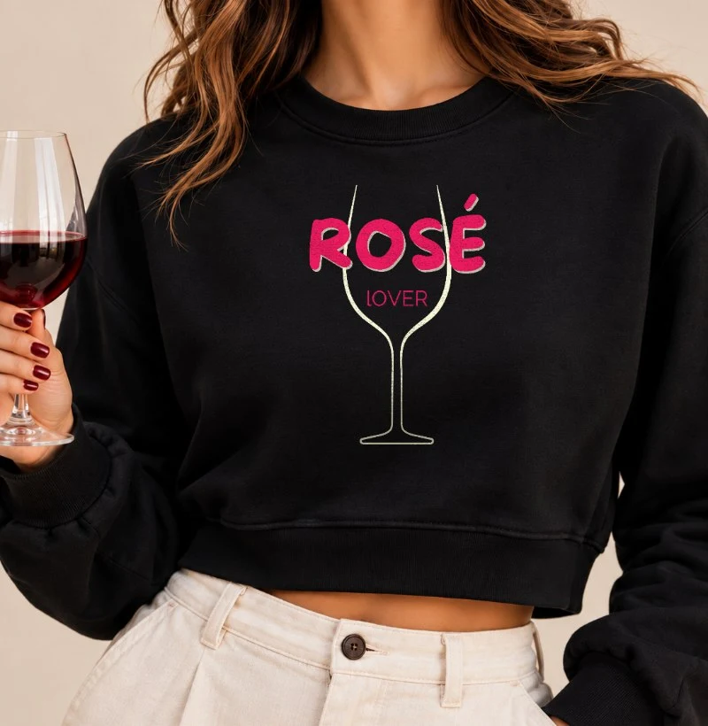 Moletom Cropped Rosé Lover - Cropped Moletom