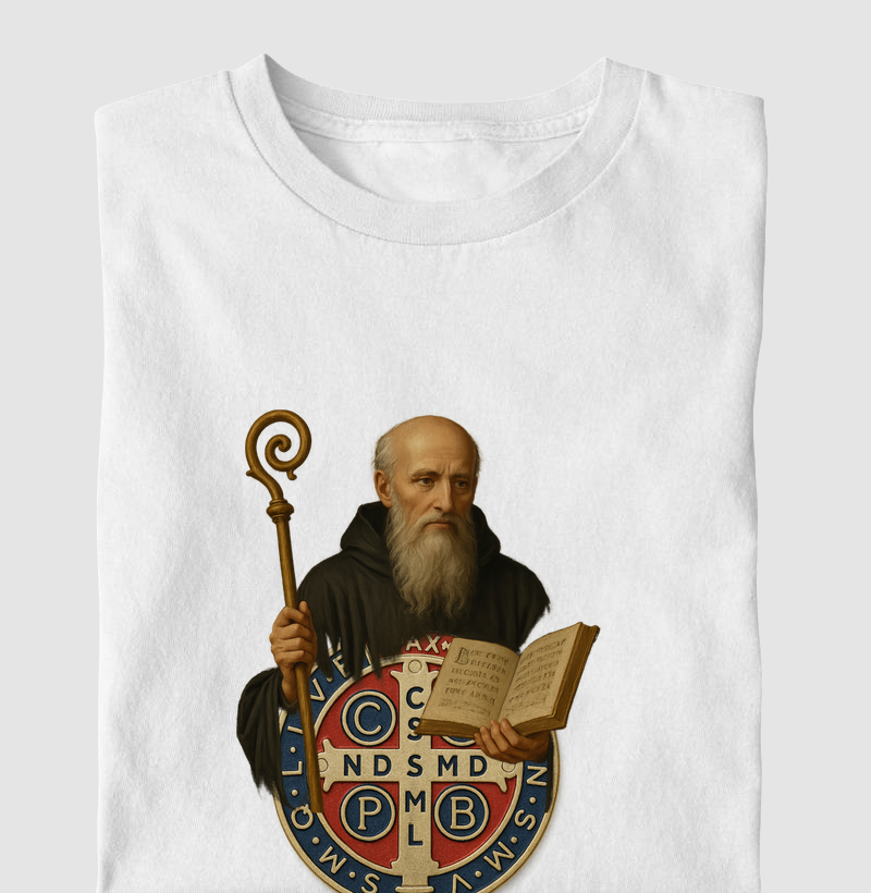 Camiseta Crux Sacra Sit Mihi Lux.  Non Draco Sit Mihi Dux