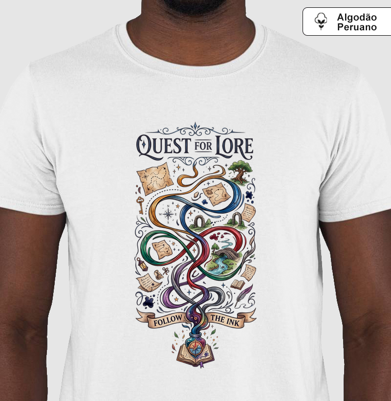 Quest for lore - Camiseta Algodão Peruano