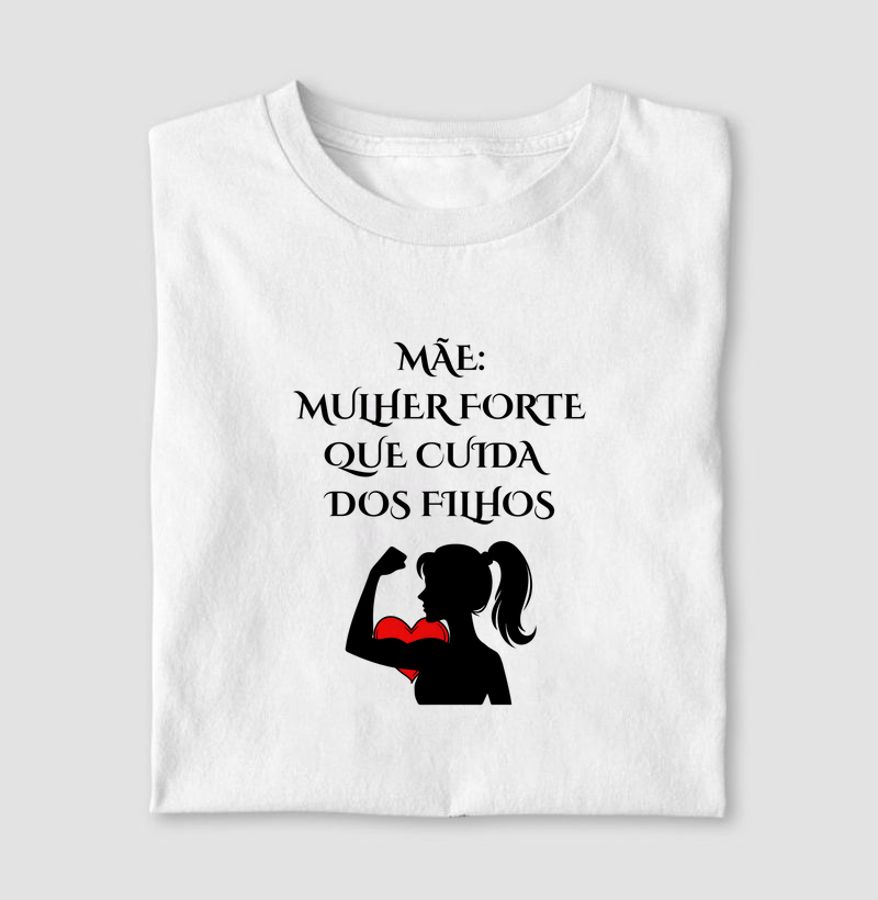 Mãe mulher forte que cuida dos filhos