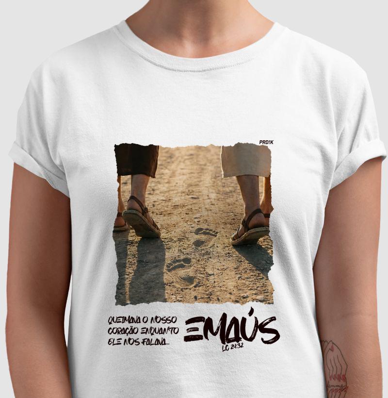 Camiseta Algodão com Estampa - Emaús
