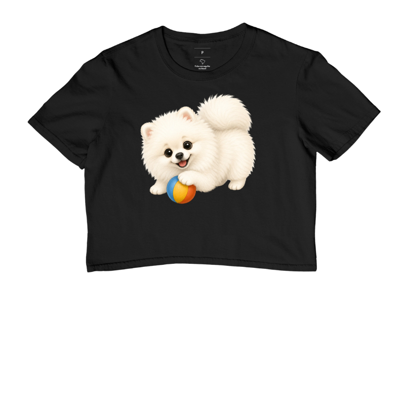 Pomerânia (Spitz Alemão) Branco - Desenho Animado - Cropped