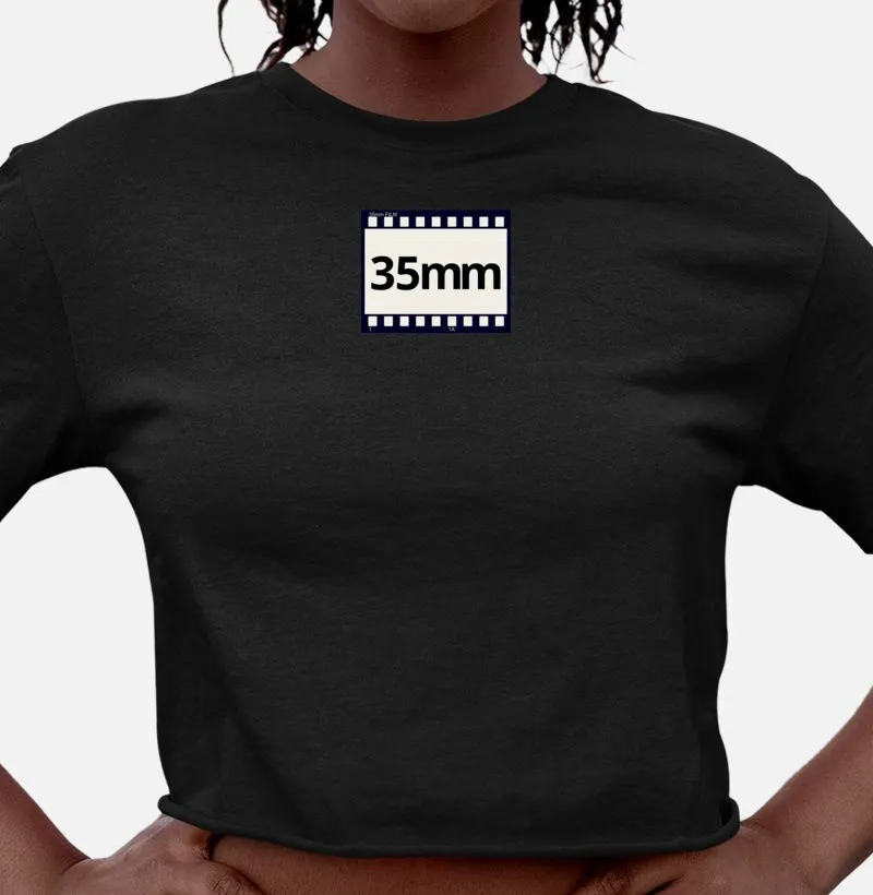 Camiseta feminina cropped filme 35mm