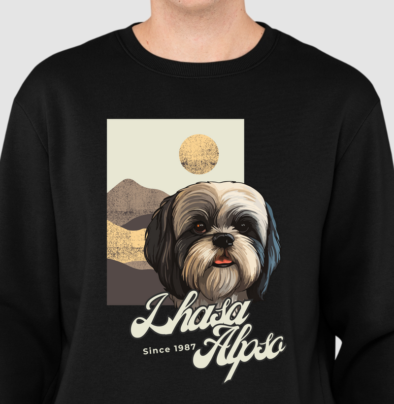 Suéter Moletom Lhasa Apso Busto Dog Pulse