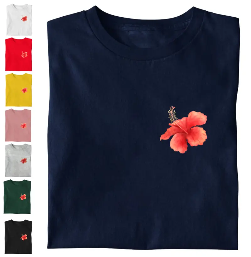 🌿 Camiseta Hibisco de Bolso – leveza em detalhe, presente por onde for | Camisetas Falam