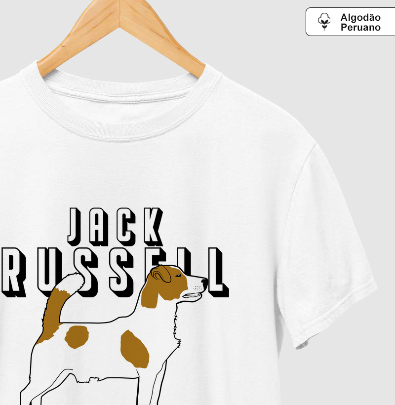 Camiseta Algodão Peruano Jack Russell Pelo Curto