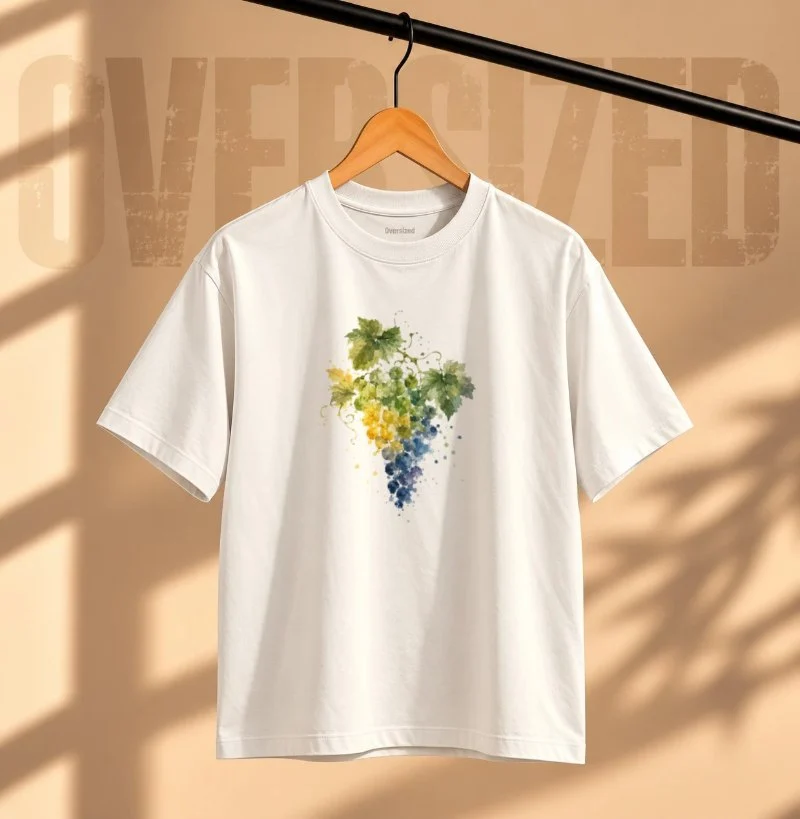 Camiseta Oversized Vinho - Essência da Uva Brasileira - Camiseta Oversized