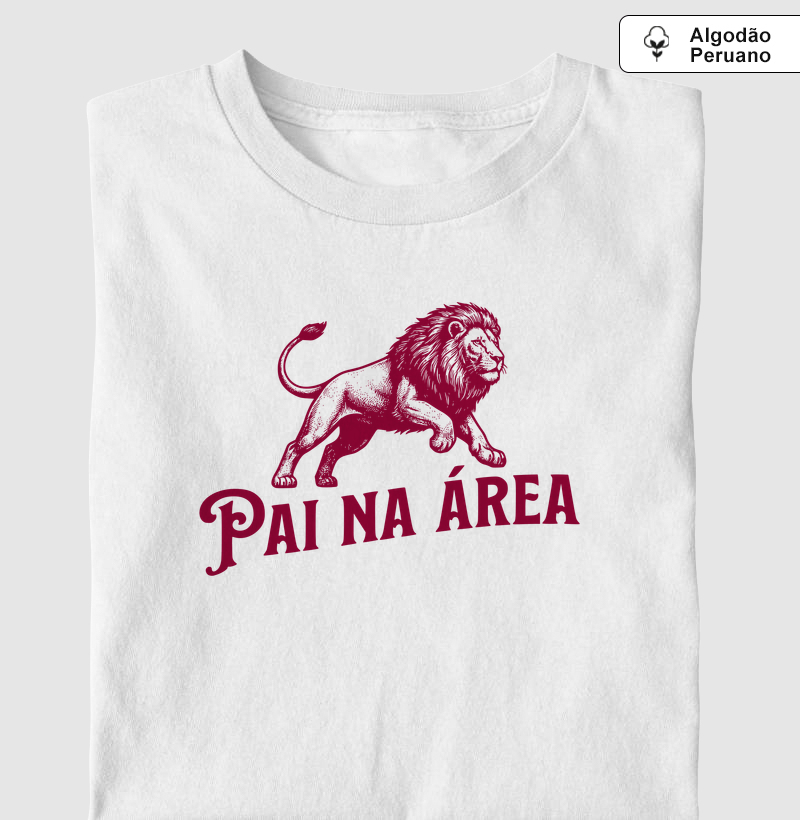 Camiseta Pai na área - ilustração vinho - Algodão Peruano