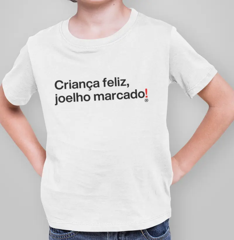 Criança feliz, joelho marcado infantil