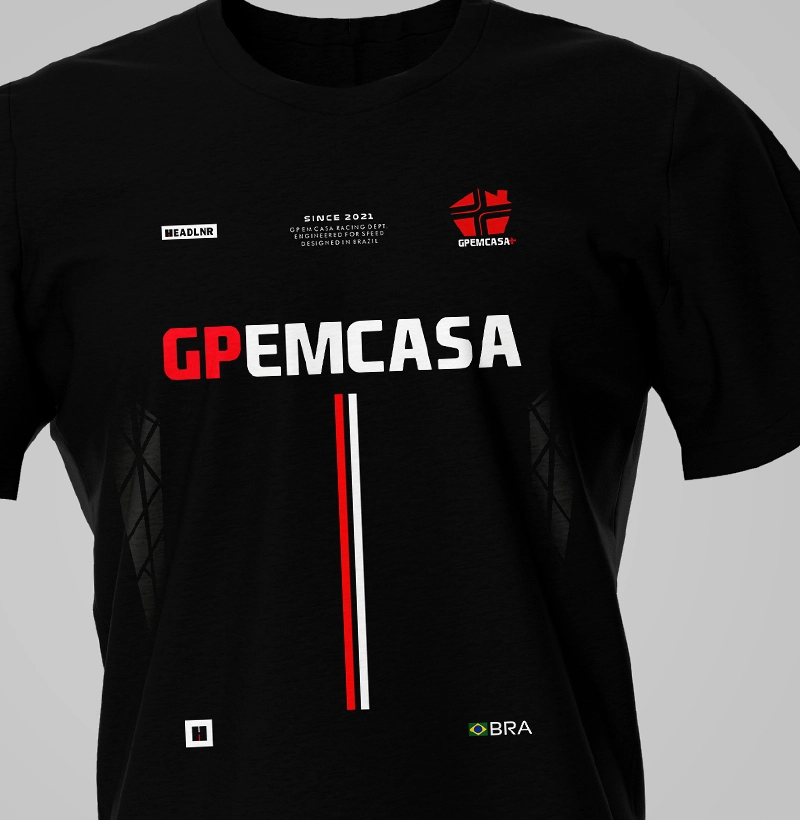 T-Shirt Oficial Equipe GP EM CASA+ - Algodão Peruano