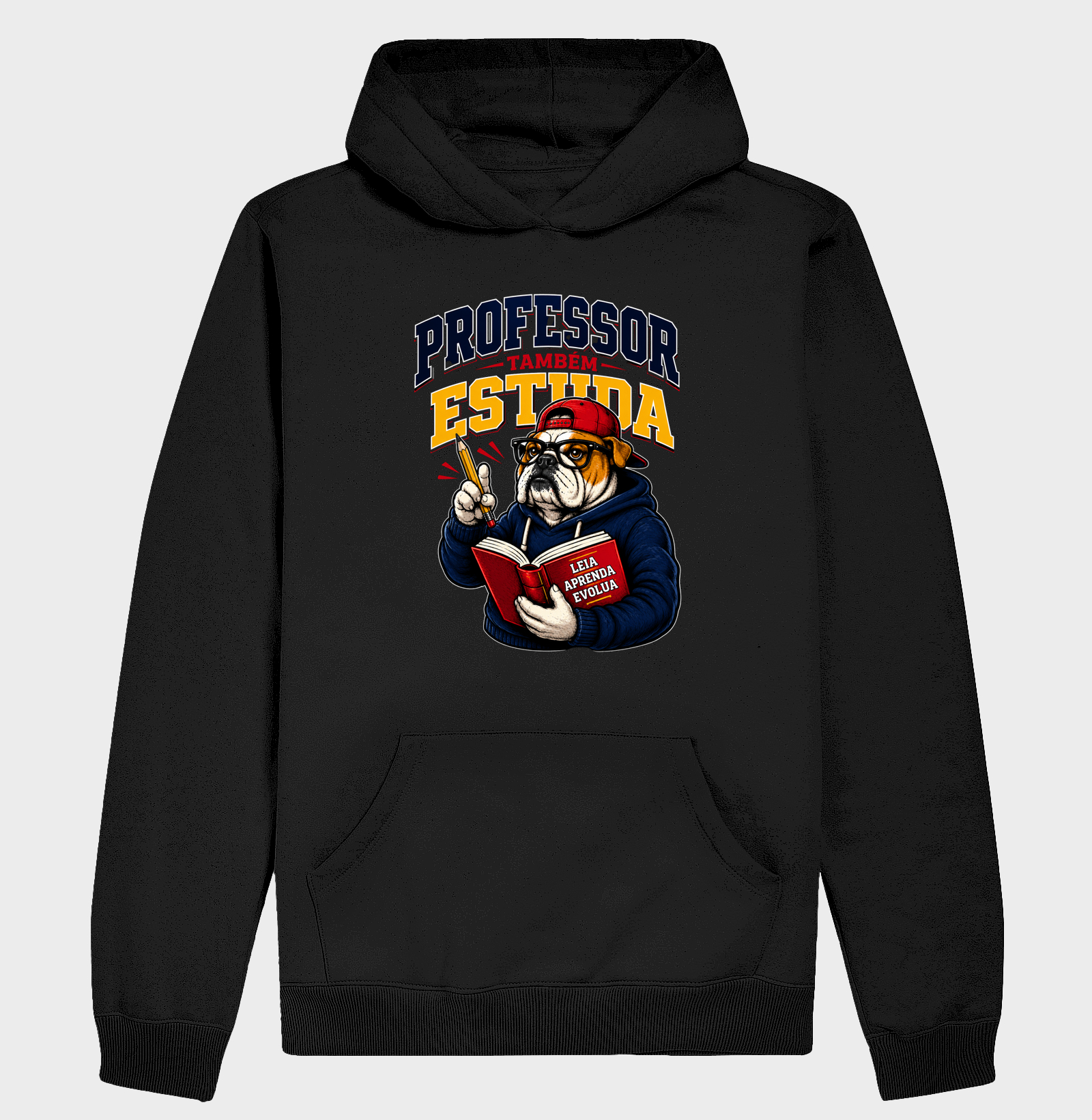 Professor Também Estuda – Estampa Divertida Bulldog Nerd para Educadores