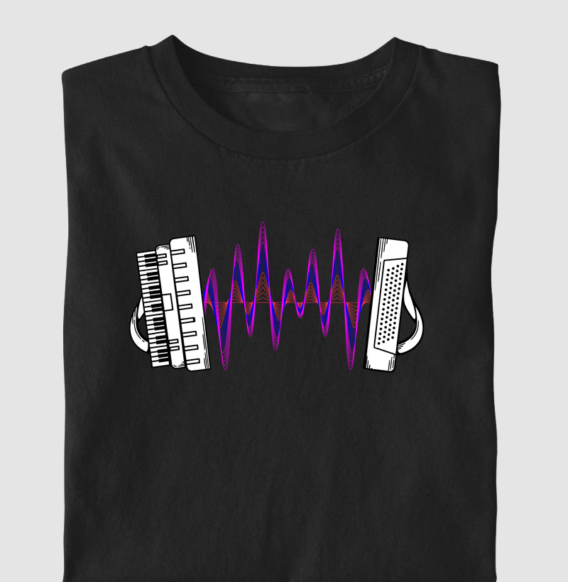 Acordeon em onda sonora