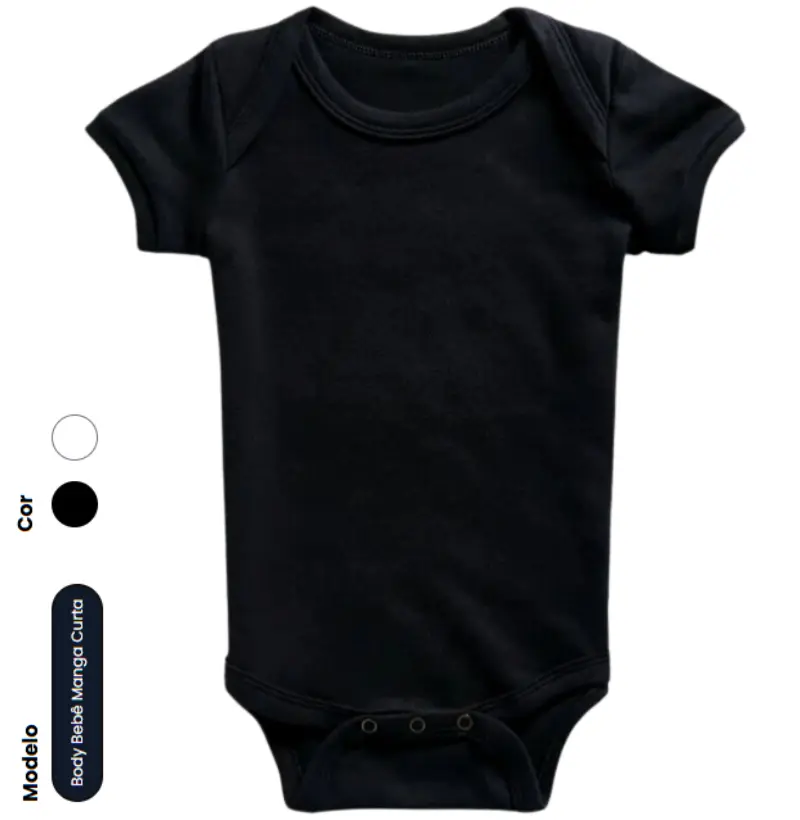 Body Bebê Básico Liso Preto