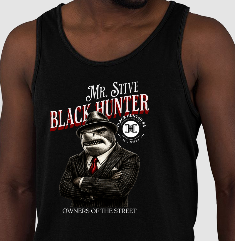 camiseta regata Mr Stive black hunter