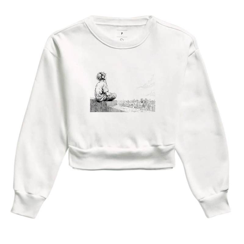 Cropped moletom City Lights, Quiet Thoughts