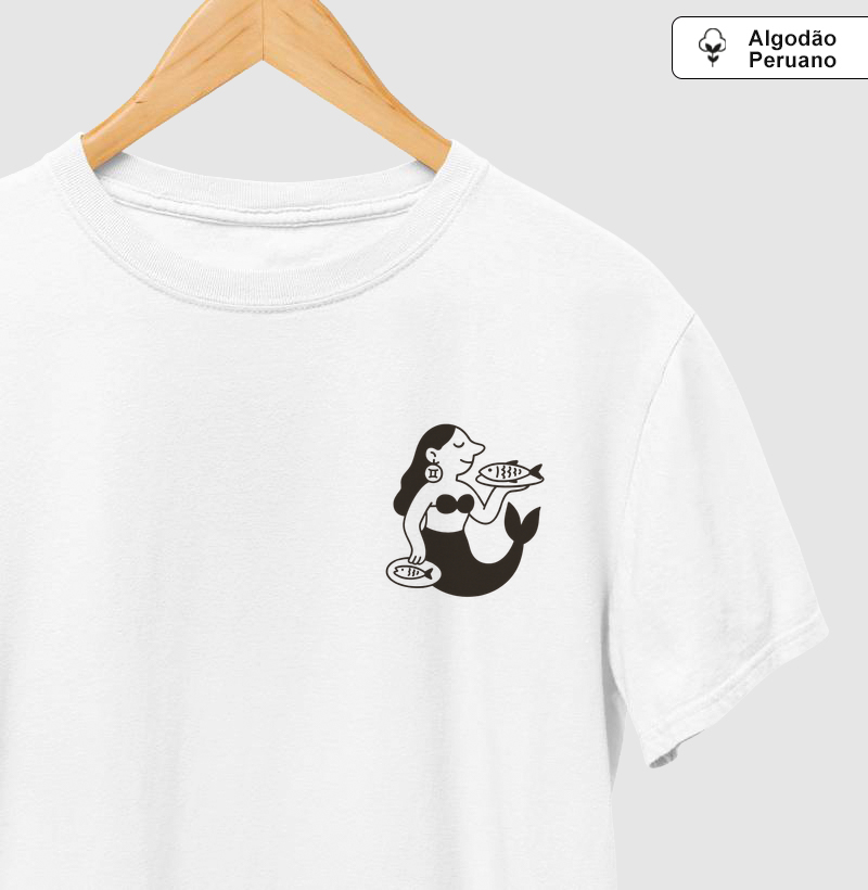 Camiseta Sereia com Peixe - por Maísa Campos