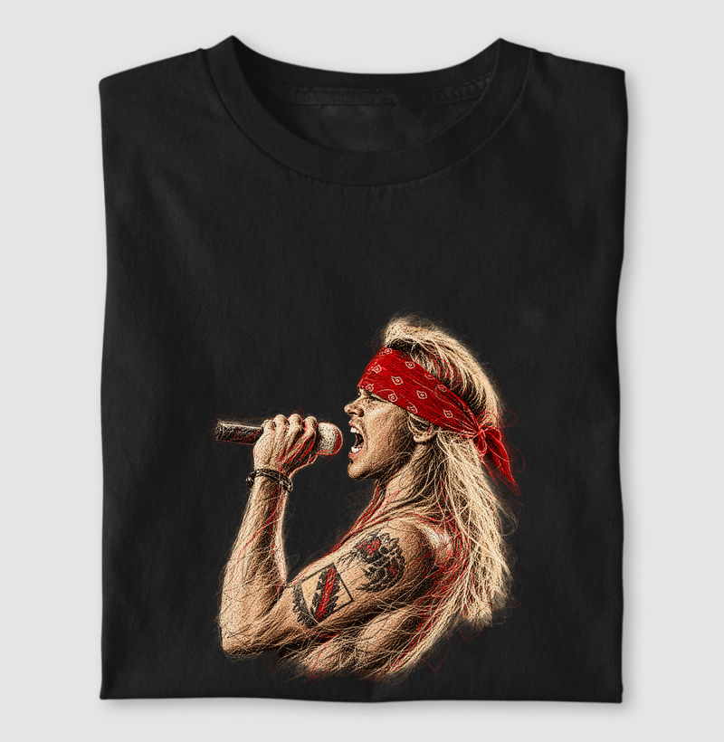 Camiseta Axl Rose Guns N’ Roses – Estampa Rock Vintage