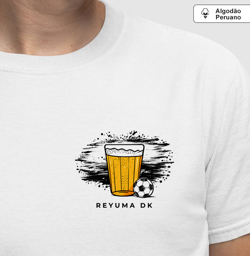 "Breja, Futebol e Torcedor" - Futebol - Camiseta Algodão Peruano Masculina, Feminina e Babylook