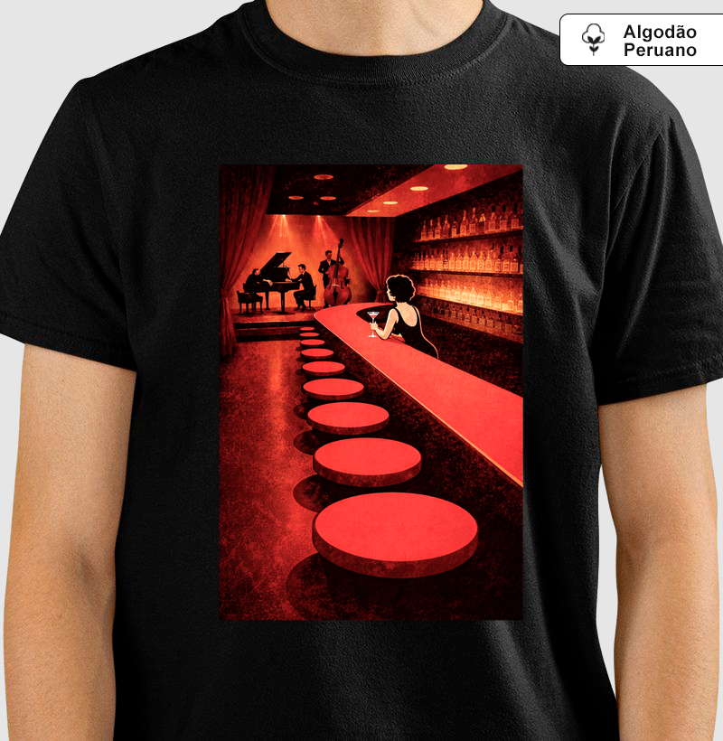 Camiseta Jazz Night Art Algodão Premium Peruano 