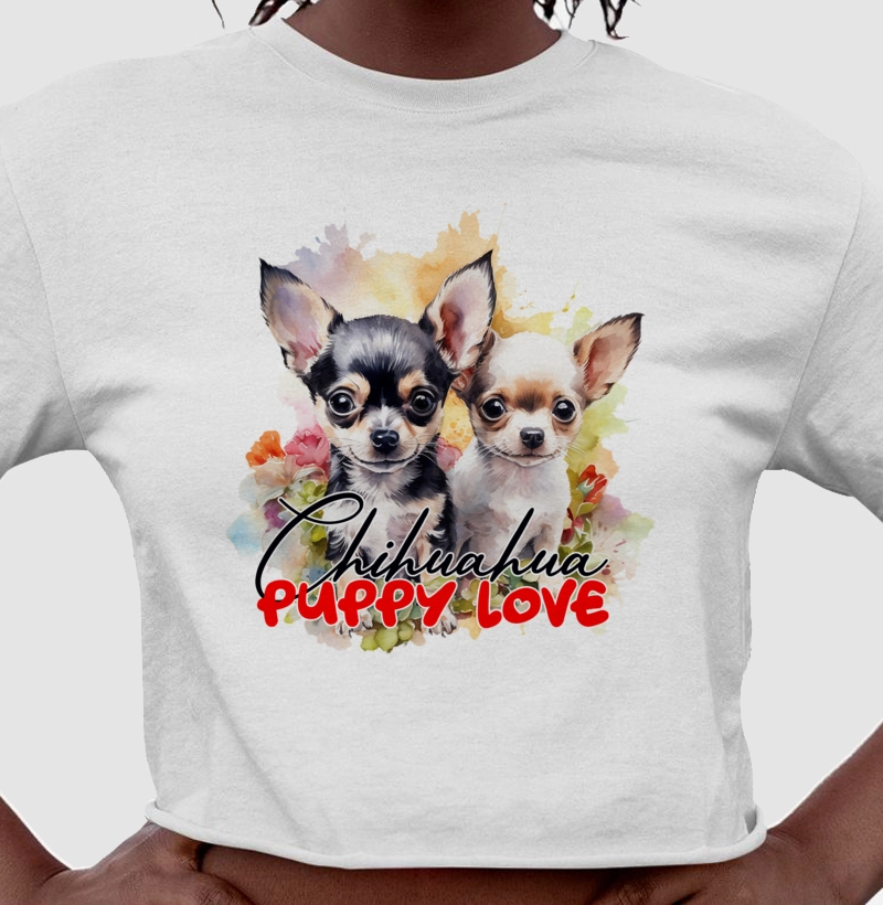 Camiseta Cropped Chihuahua Puppy Love