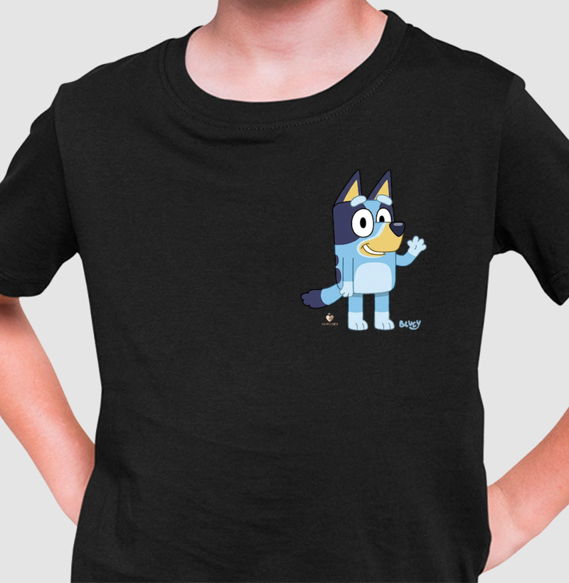 Camiseta Kids Cachorrinho Azul (Versão Minimalista) - Santo Caos.