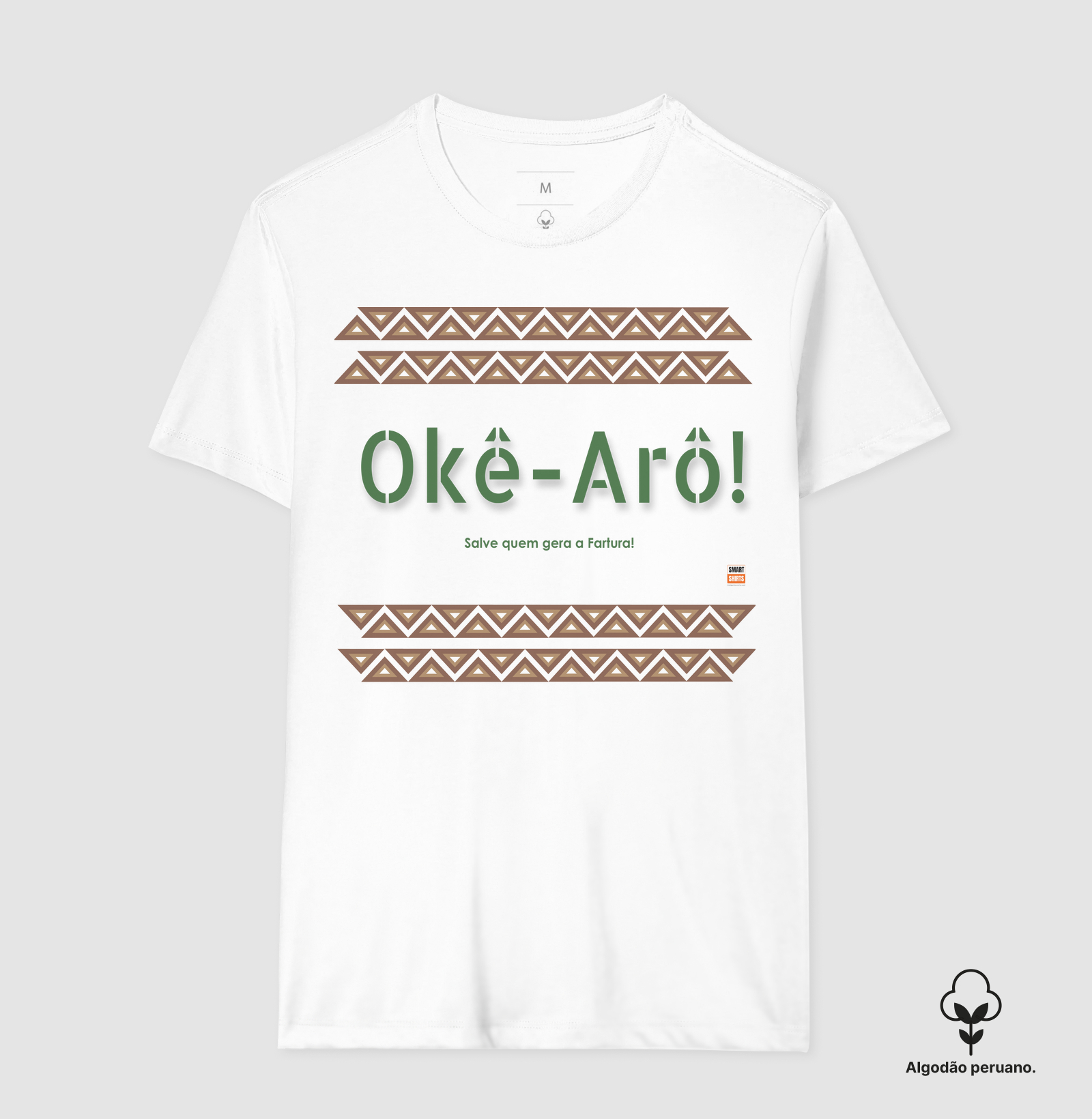 Camiseta Algodão Peruano Okê-Arô! Branca