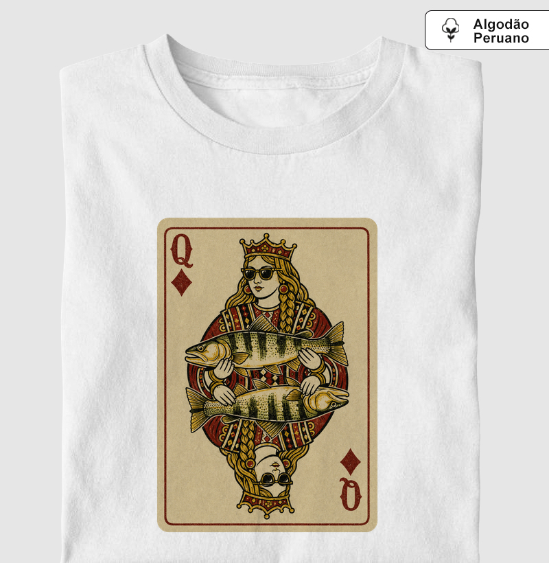 Dama da Pesca 🎣 - Camiseta Algodão Peruano