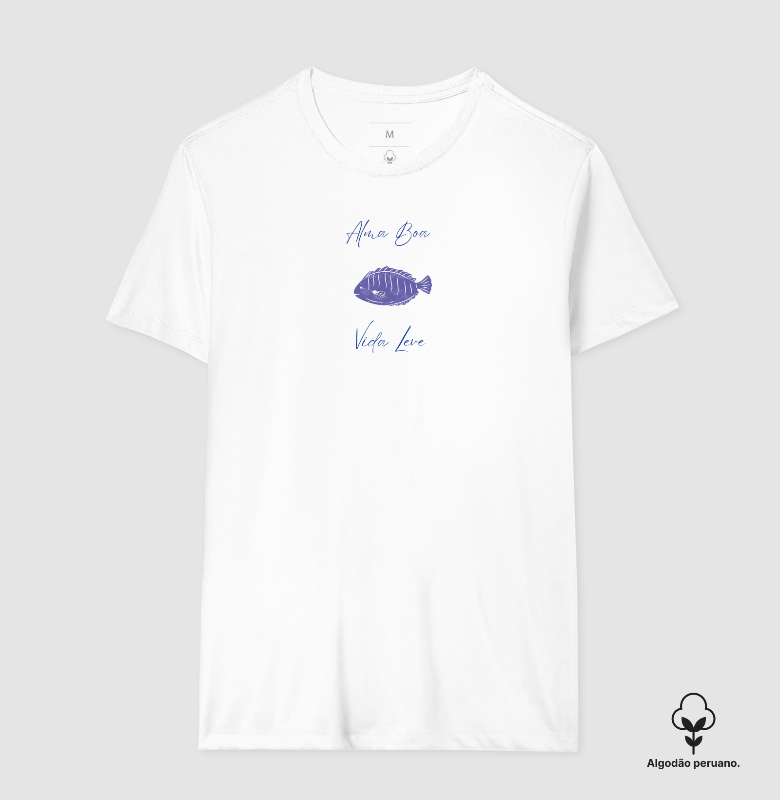 Minicraque Fishing - Alma Boa,Vida Leve - Camiseta Algodão Peruano