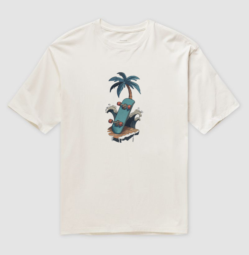 Camiseta Oversized Palm Street — Skate na Ilha