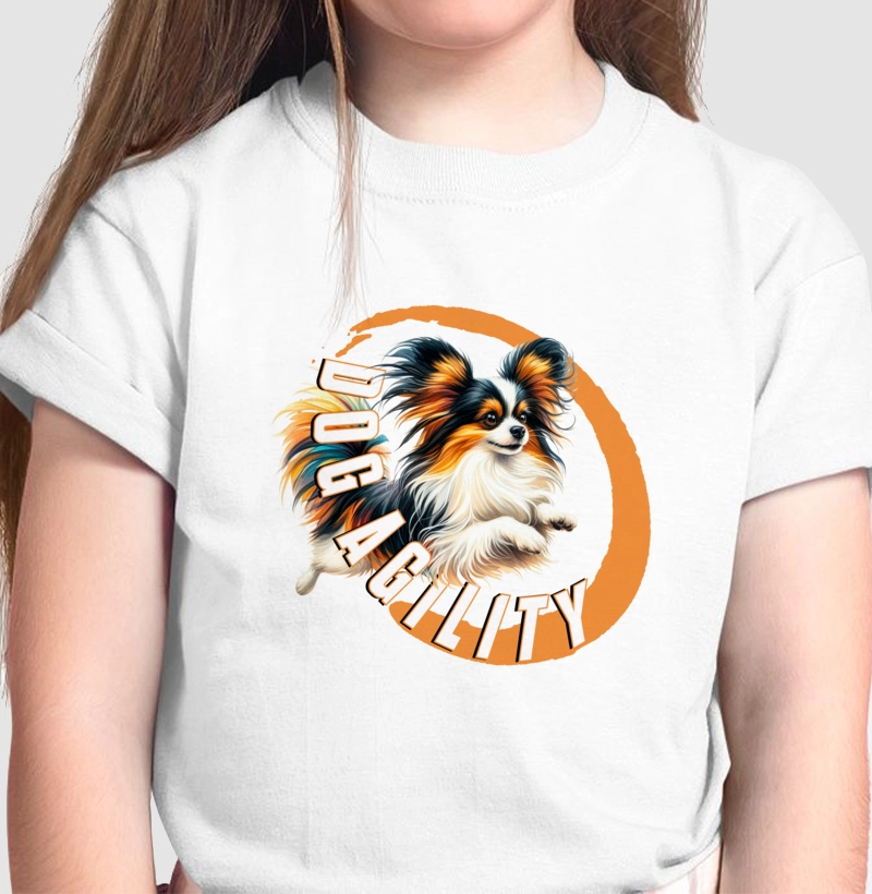 Camiseta Infantil Papillon Dog Agility